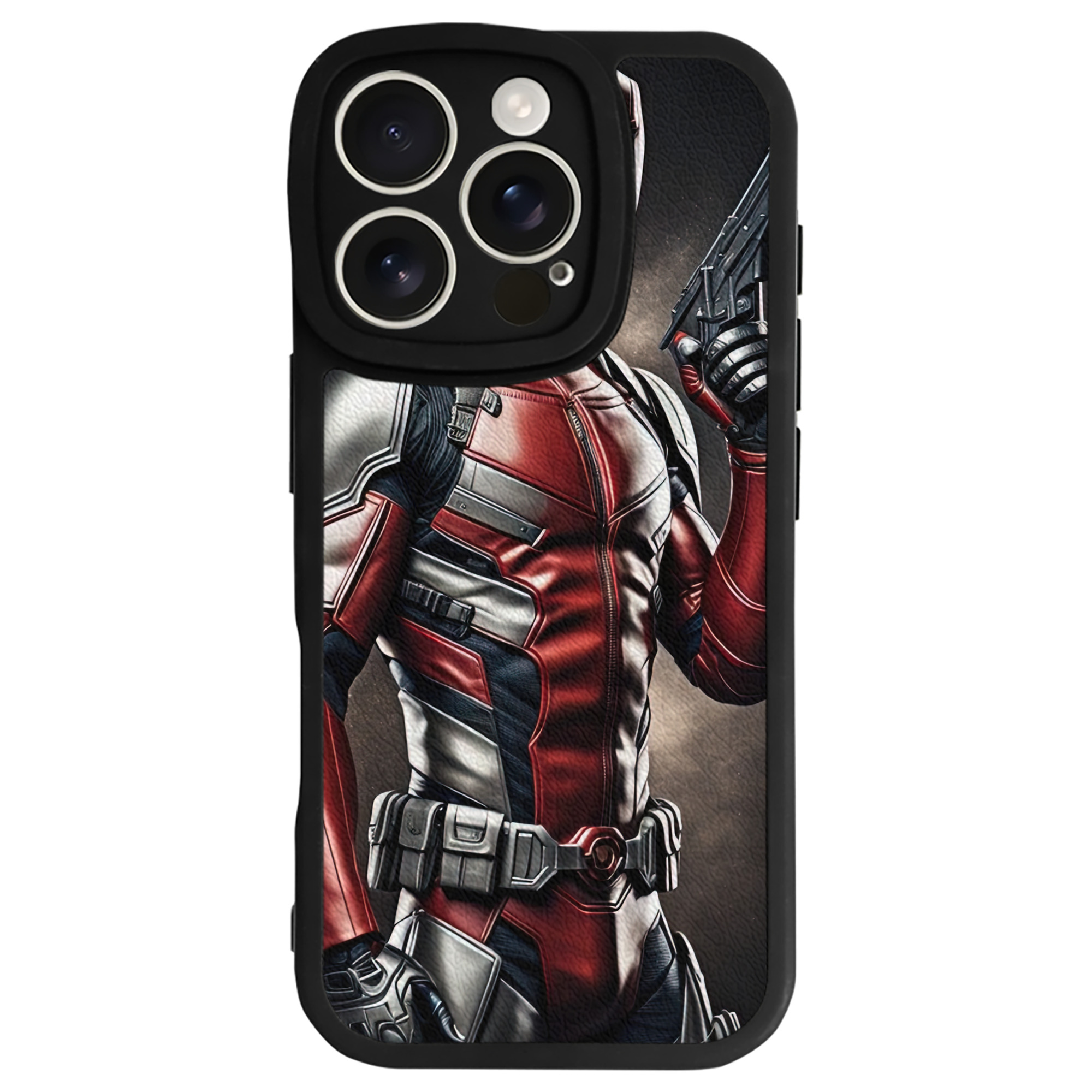 （画像用） Deadpool デッドプール 【iPhone 16シリーズ対応】シリコンスマホケース（レザー調） 材質：シリコン